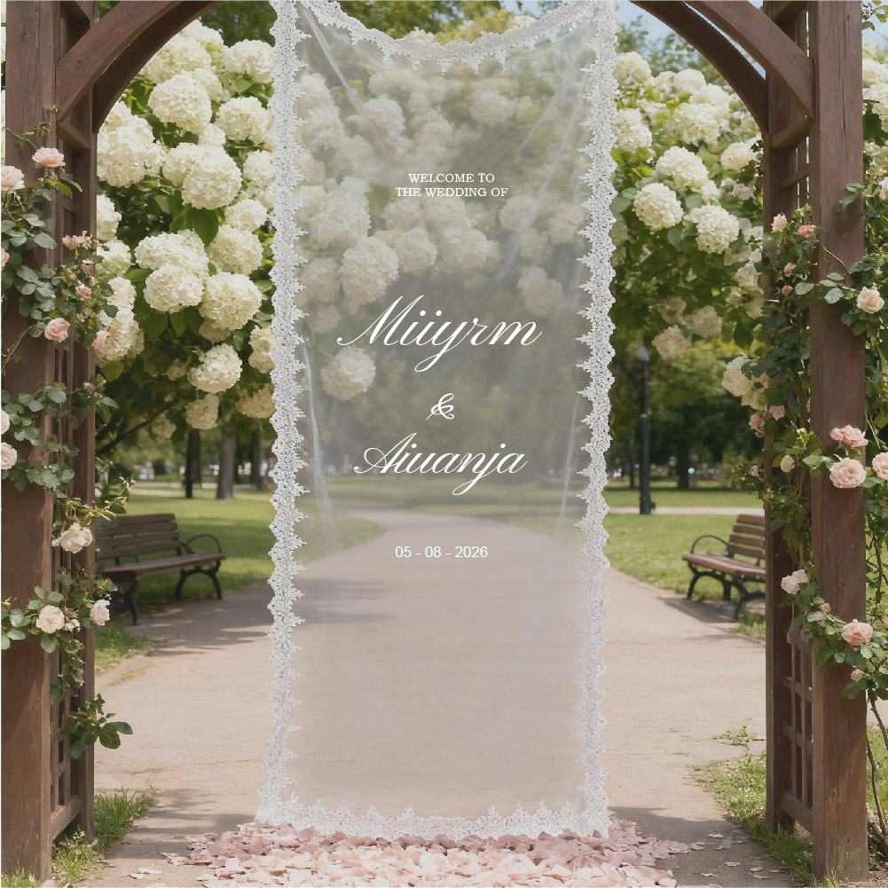 Table Number Gold - Customized Romantic Semi-Transparent Banners, Modern Outdoor