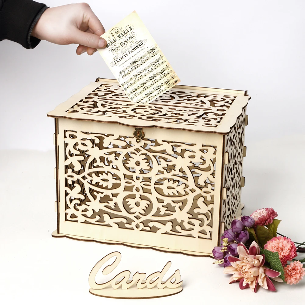 Wooden Wedding Card Box Weddin - огляд і ціна Wedding Card Box