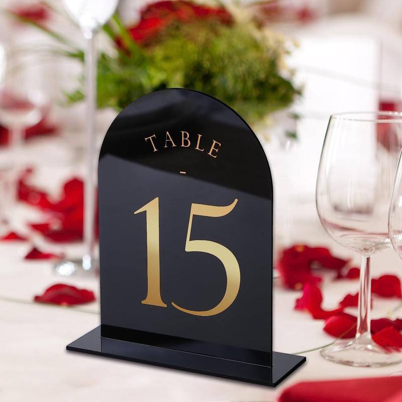 Arched Acrylic Table Numbers W - огляд і ціна Table Number Gold