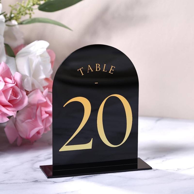 Arched Acrylic Table Numbers W - огляд і ціна Table Number Gold