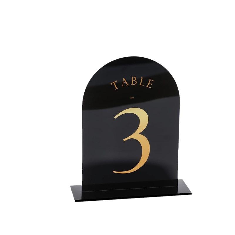 Arched Acrylic Table Numbers W - огляд і ціна Table Number Gold