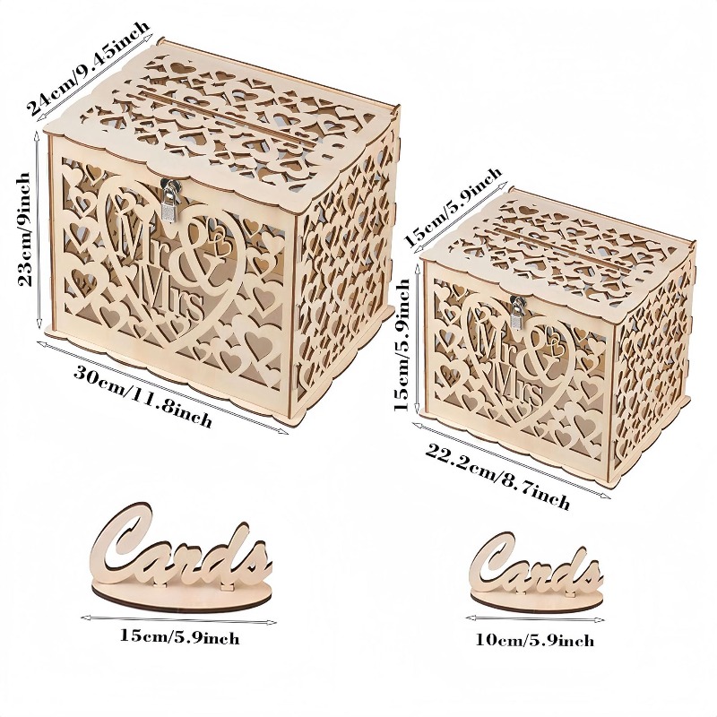 DIY Wooden Mr. & Mrs. Wedding  - огляд і ціна Wedding Card Box